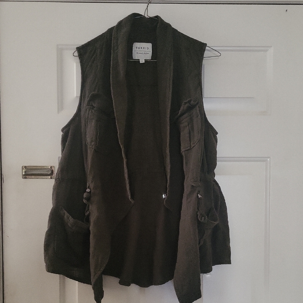 Torrid Dark Green Utility Vest